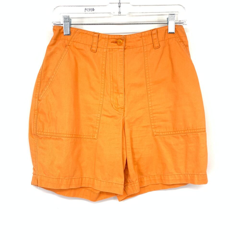 Vintage 90s Jones New York Chino Shorts Womens Apx Sz 27" Orange Cotton